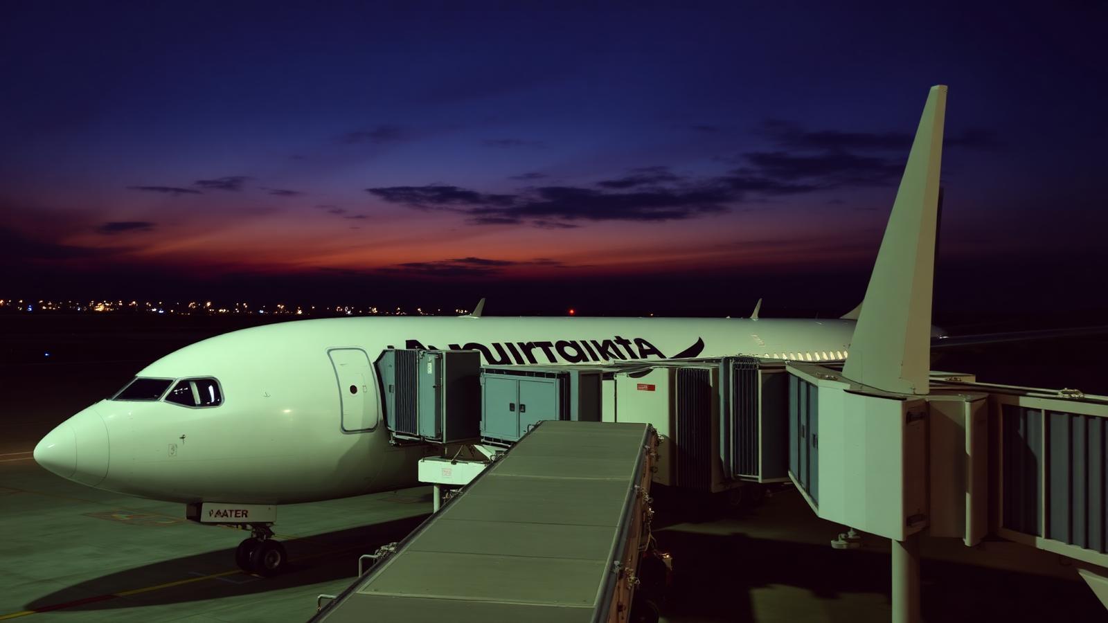 Avion à la porte d'embarquement